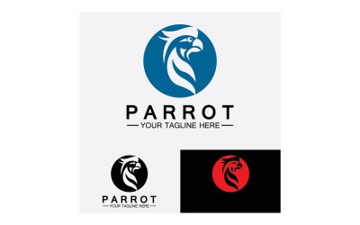 Vettore del logo della testa del pappagallo dell&amp;#39;uccello v41