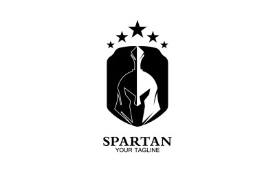 Casco espartano gladiador icono logo vector v40