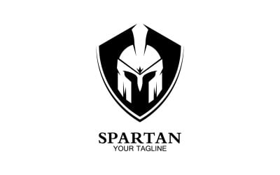 Casco espartano gladiador icono logo vector v62