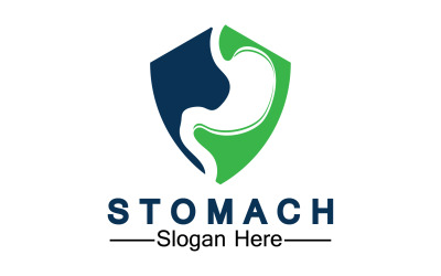 Logo del modello vettoriale del logo dell&amp;#39;icona dello stomaco sanitario v50