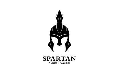 Spartansk hjälm gladiator ikon logotyp vektor v29