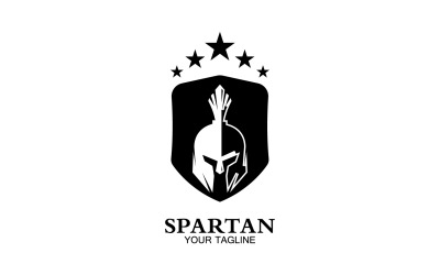 Spartansk hjälm gladiator ikon logotyp vektor v37