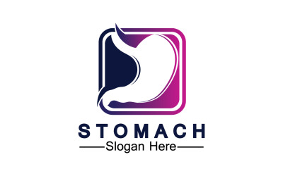 Logo del modello vettoriale del logo dell&amp;#39;icona dello stomaco sanitario v63