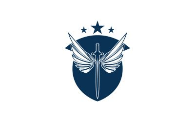 Logo dell&amp;#39;icona spada, scudo e ala v41