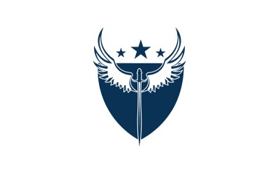 Logo dell&amp;#39;icona spada, scudo e ala v45