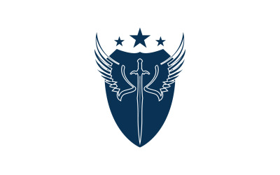 Logo dell&amp;#39;icona spada, scudo e ala v46