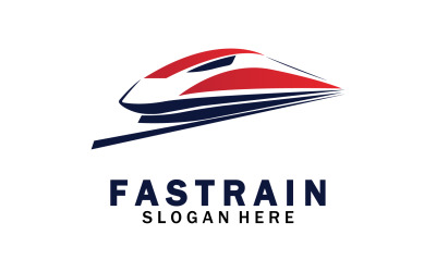 Logotipo de icono de transporte de tren más rápido v8
