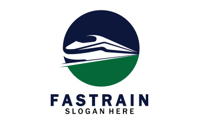 Logotipo do ícone de transporte de trem mais rápido v34