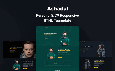Ashadul – Persoonlijke en CV-responsieve websitesjabloon