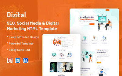 Dizital – Modelo de site de SEO, mídia social e marketing digital
