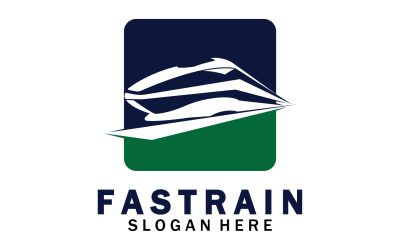 Logotipo do ícone de transporte de trem mais rápido v56