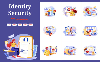 M410_ Pacchetto illustrazioni per la sicurezza dell&amp;#39;identità