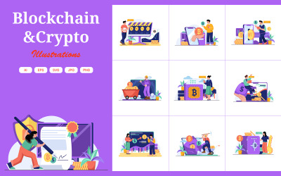 M416_ Blockchain- und Krypto-Illustrationspaket