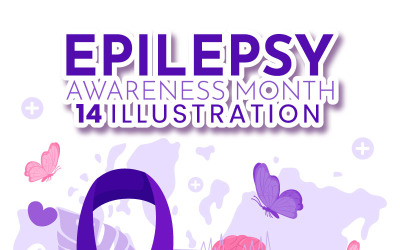 14 Mes de Concientización sobre la Epilepsia Ilustración