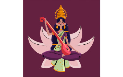 手绘 Vasant Panchami 插图