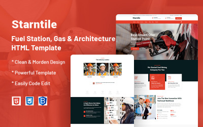 Starntile – Modelo de site de posto de combustível, bomba de gasolina e arquitetura