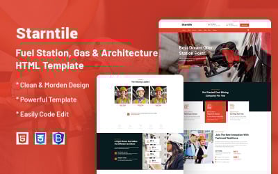 Starntile – Website-Vorlage für Tankstelle, Zapfsäule und Architektur
