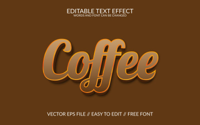 Internationaler Kaffeetag 3D-bearbeitbare Vektor-EPS-Texteffektvorlage
