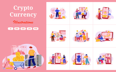 M437_ Pacchetto illustrazioni criptovaluta