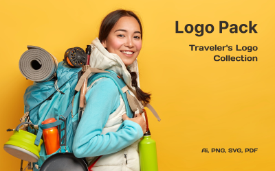 TravelWise: pacchetto logo di viaggio minimalista