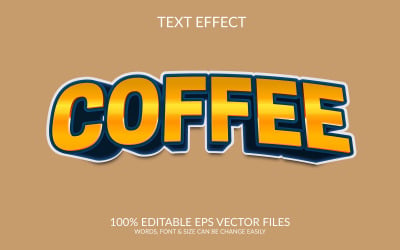 Weltkaffeetag 3D-editierbare Vektor-EPS-Texteffektvorlage