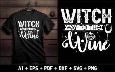 Witch Way To The Wine Spezielles Design für Halloween-Shirt und Hoodies