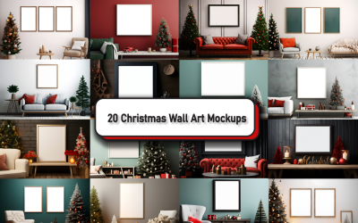 Gemütliches Weihnachts-Wandkunst-Mockup-Paket