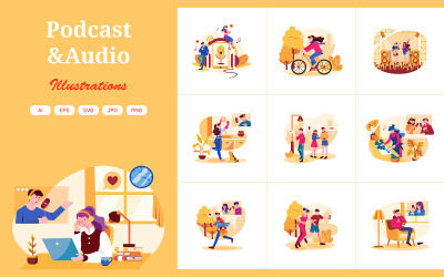 M464_ Podcast illusztrációs csomag