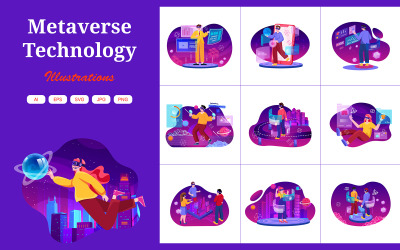M468_ Metaverse technológia illusztrációs csomag