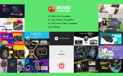 Modelo de PowerPoint de anúncios de vídeo Movid