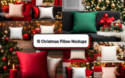 Paquete de maquetas de almohadas navideñas acogedoras