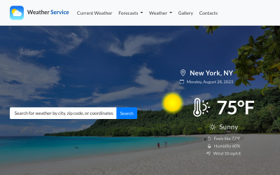 TishWeatherHTML – Időjárás-előrejelzés HTML sablon