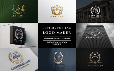 Zestaw liter do zestawu do tworzenia logo prawa