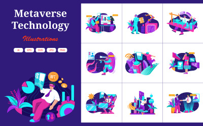 M486_ Tapasztalja meg a Metaverse illusztrációs csomagot