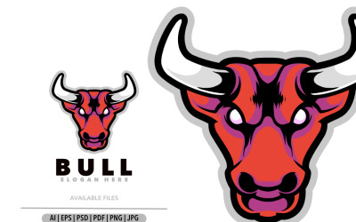 Bull mascot logo design template