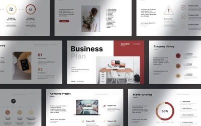 Creatief businessplan PowerPoint-sjabloonindeling
