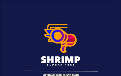 Design de modelo exclusivo de logotipo gradiente de camarão