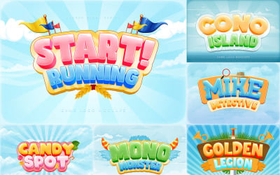 Effets de texte du logo du jeu mobile