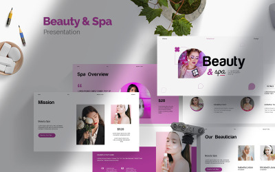 Layout do modelo de apresentação de beleza e spa