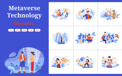 Pack d&amp;#39;illustrations technologiques M490_ Metaverse