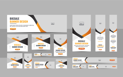 Web banner layout set or business web banner design template layout