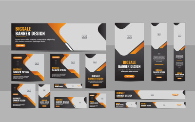 Webbanner lay-out set of zakelijke webbannerontwerp