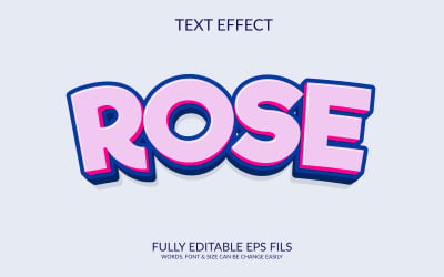Effet De Texte Eps Vectoriel Modifiable Rose