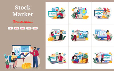 M533_ Borsa İllüstrasyon Paketi