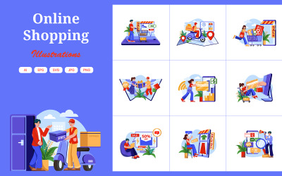 M535_ Online-Shopping-Illustrationspaket