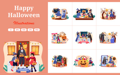 M548_ Pakiet ilustracji Halloween