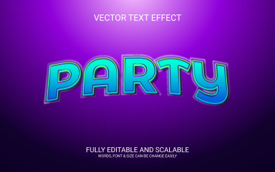 Modèle d&amp;#39;effet de texte Eps vectoriel modifiable en 3D Party