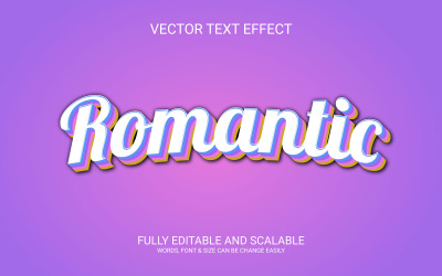 Romantisk 3D-redigerbar vektor Eps-texteffektmall