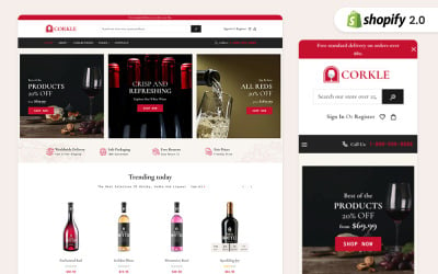 Corkle - Tema Shopify reattivo per prodotti vinicoli e aziende vinicole