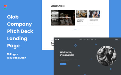 Glob Company Pitch Deck Landing Page Template